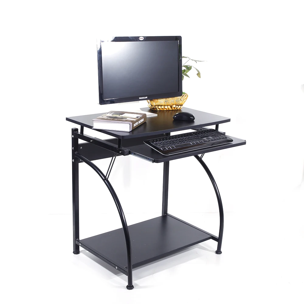 

Simple Computer Desk with Keyboard Host Layer PC Table Black Dropshipping