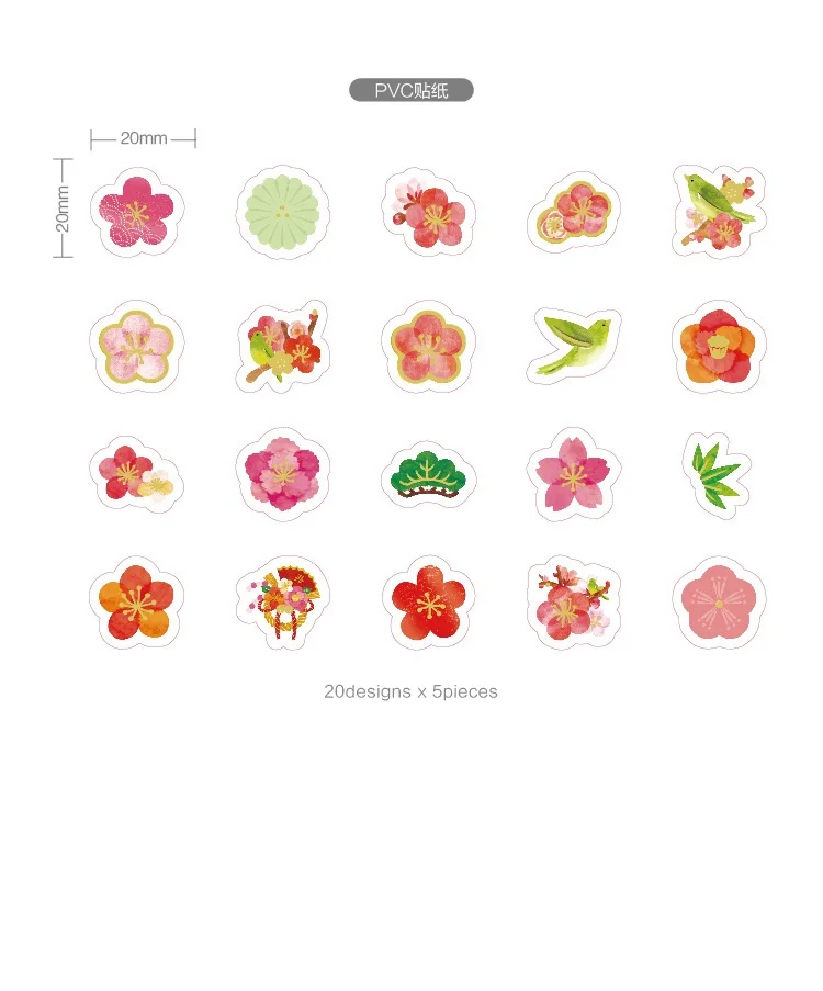 100 шт./упак. Сакура розовая серия органза сумка водонепроницаемый стикер украшения DIY ручной работы Искусство ремесло стикер