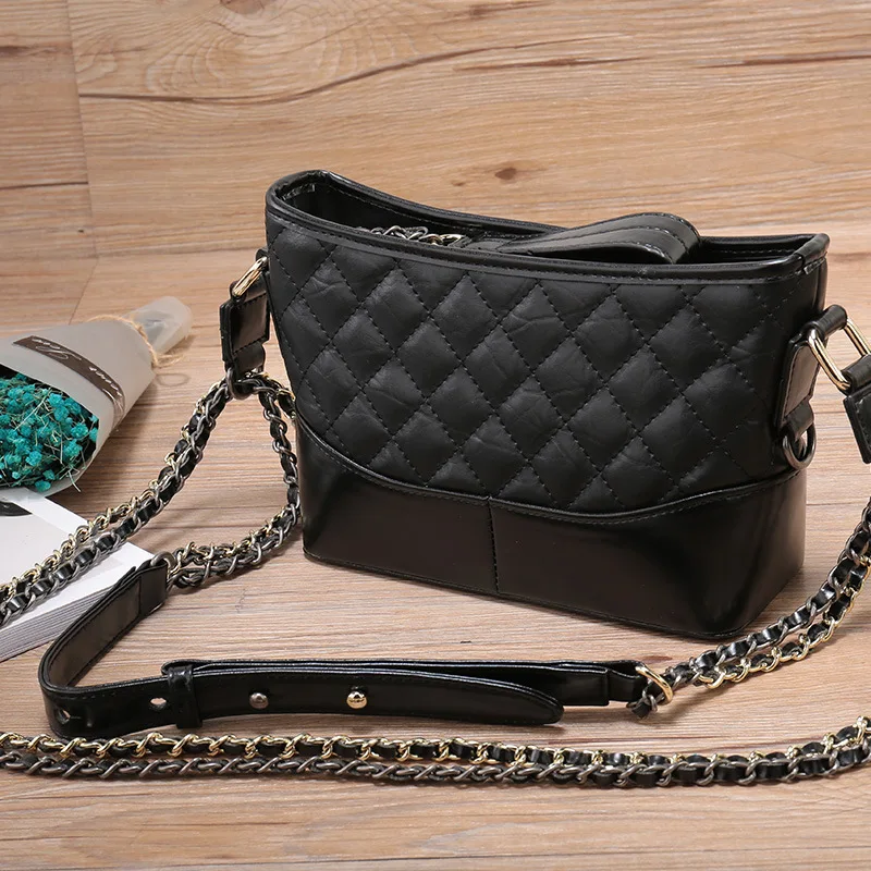 

Wandering bags spell color chain women messenger bags fashion Crossbody Bags Genuine Leather women bucket bag