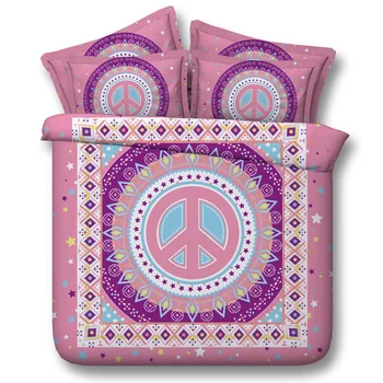 

Colorful circle Digital print Bedding Set Quilt Cover Design Bed Set Bohemian a Mini Van Bedclothes 3pcs JF120