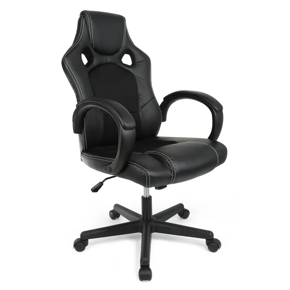 Регулируемый офисный стул Эргономичный с высокой спинкой искусственная кожа гоночный стиль Наклонный компьютерный игровой