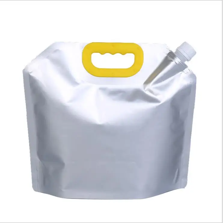 

10pcs/lot Blank Large Aluminum Foil Beverage Bag Silver Spout Pouches For Juice drink milk sauce liquid Storage Stand Up Bag