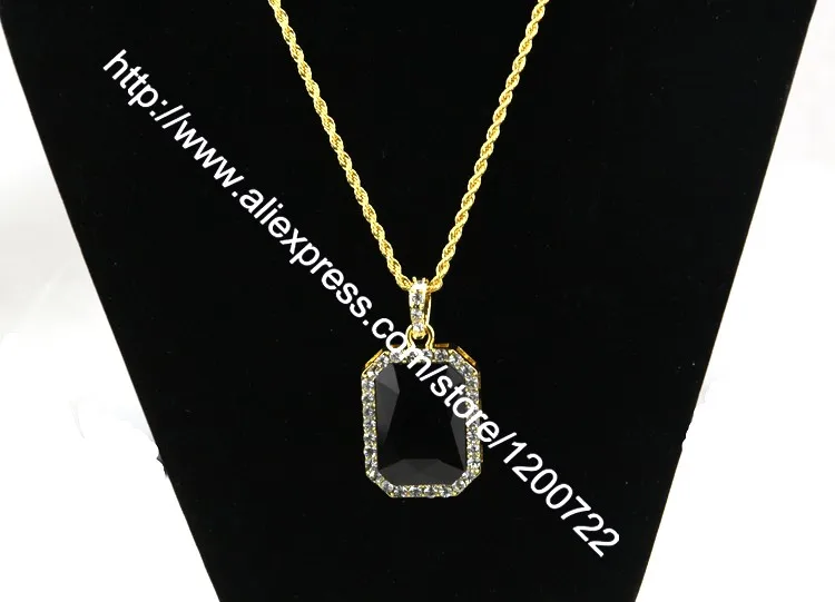 Мужское золотое ожерелье с красным кристаллом высокого качества в квадратном стиле, черное, синее, зеленое, белое модное ювелирное изделие