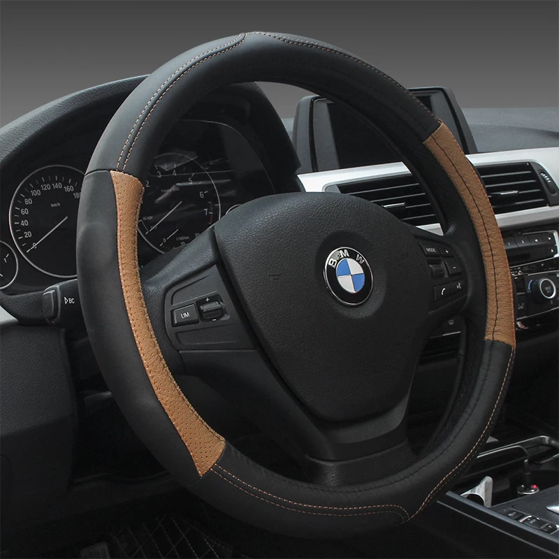 

KKYSYELVA car steering wheel cover 38cm Fashion Wheel Covers for Women Lady Leather Steering-wheel Auto Interior Accessories