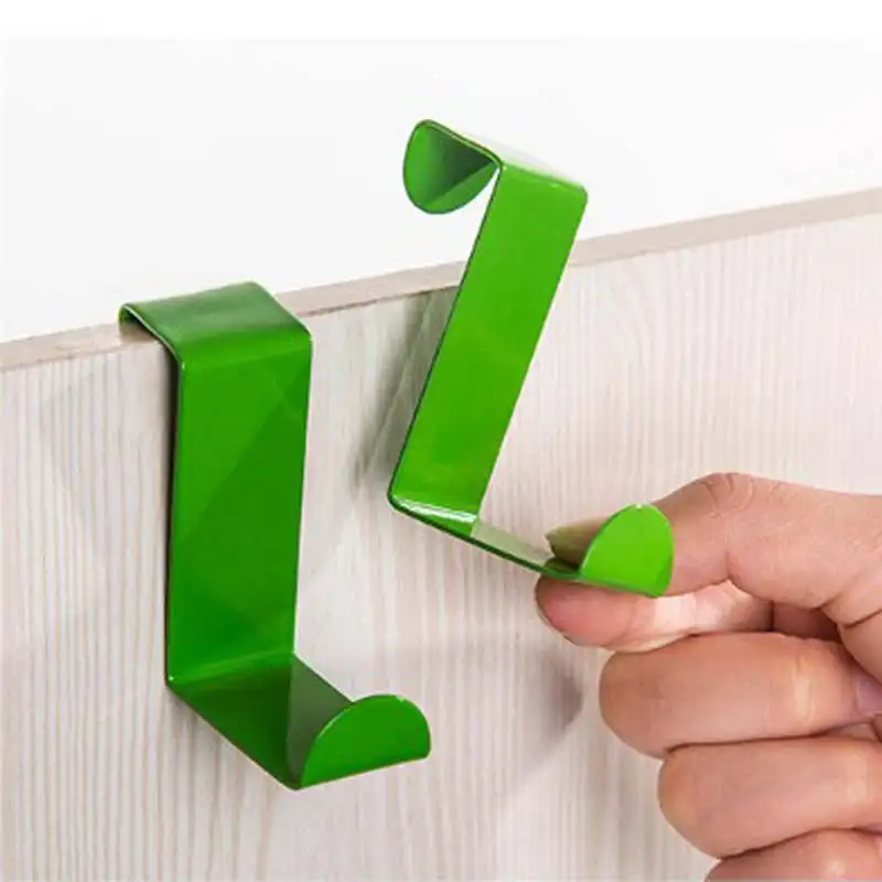 

2PCS Over Door Hook Stainless Kitchen Cabinet Clothes Hanger Organizer Holder Rack Hook Cast Iron Vintage Wall Black 19mar19