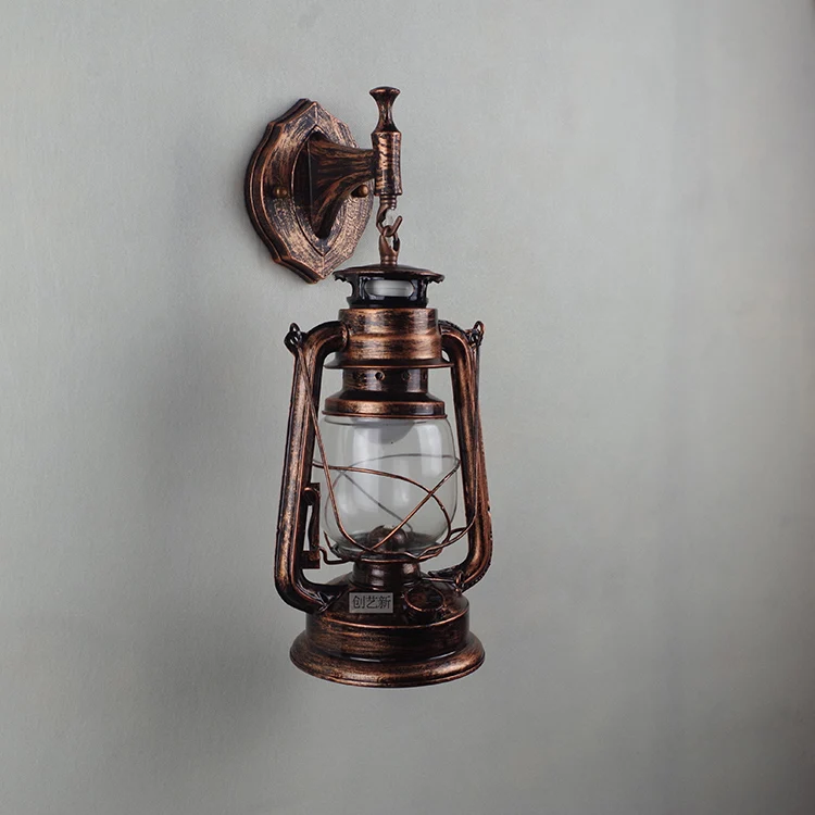 Modern retro kerosene wall lamps led lamps living room Iron wall lamp led light E27 led lustre ...