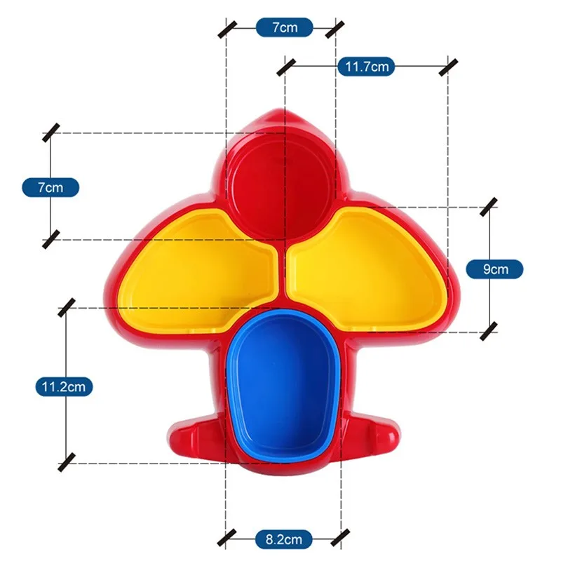 Мультяшный самолет, детские рисовые фруктовые суповые блюда, Детская тарелка из АБС-пластика для кормления детей, тренировочная миска для кормления малышей, тарелки для еды T0401