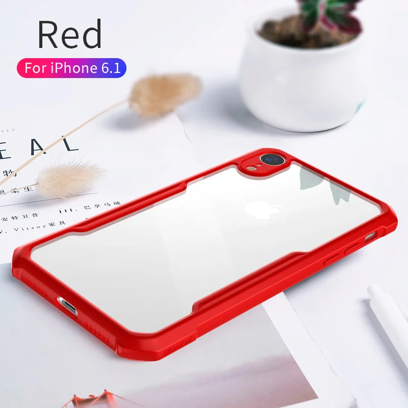 XUNDD Премиум чехол для телефона для iPhone X XS Max XR 5,8/6,1/6,5 с ремешком подушка безопасности для бизнеса защитный бампер с кольцом-держателем жук - Цвет: Red