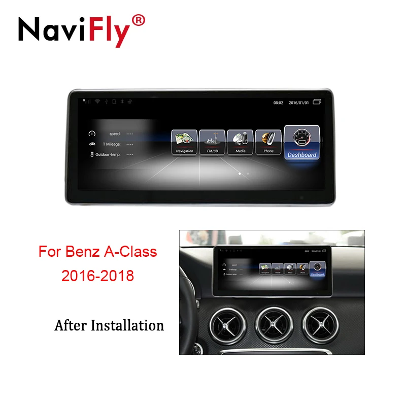 Navifly 10 25 дюймов full touch 3G RAM 32G ROM Android 7 1 4G LTE автомобильный аудио gps навигатор для Mercedes