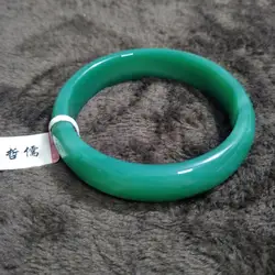 Zheru ювелирные изделия чистый природный зеленый агат браслет элегантный зеленый белый 54-62 мм женский подарок класс A национальный сертификат
