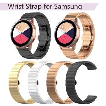 

Adjustable Watch Band 20mm Solid Stainless Steel Metal Replacement Wrist Strap for Samsung Galaxy Watch Active Bracelet Parts