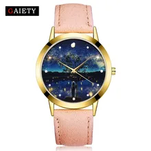 ВЕСЕЛЬЕ Мода PU кожаный Ремешок Кварцевые Часы luxury баян коль saati красочные черный белый Женские Часы relogio женщина для #0425