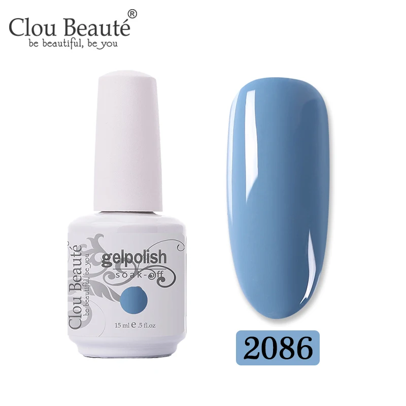 Clou Beaute 375 цветов набор гель-лаков полуперманентный Vernis Матовый верхний слой УФ-гель для ногтей топовый лак впитывающий Гель-лак - Цвет: 2086