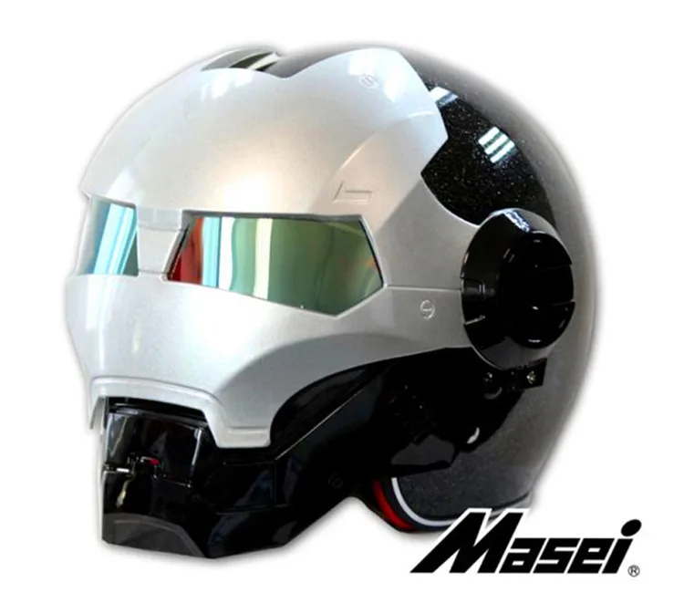 

Motorcycle helmet 901 half The Ironman helmet safety premium off-road racing exposing the surface of black