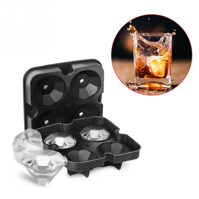 

Ice Ball Maker Silicone Ice Molds Maker Ice Cube Tray 4 Large Kitchen Bar Accessories Cocktail Whiskey Diamond Shape