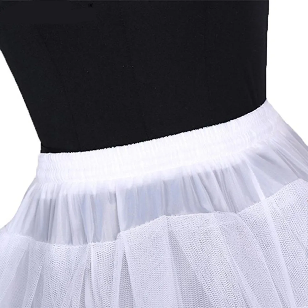 Высокое качество белый черный пышные без кольца 3 слоя с кружевным краем для Короткие бальные платья тюль короткая юбка