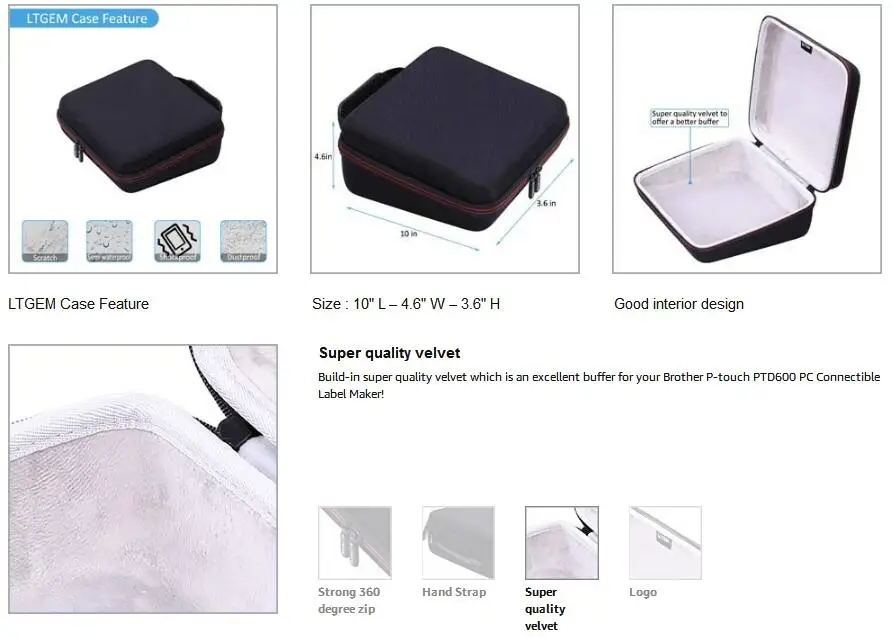 LTGEM EVA Жесткий Чехол для Brother P-Touch PTD600 PC Соединительная этикетка производитель-Дорожная Защитная сумка для хранения
