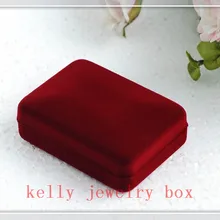 40 шт./лот тёмные высококачественные красные бархатные украшения коробка 8x6x3 см Цепочки и ожерелья Подарочная коробка для кулона коробка витрина для украшений Box Дело