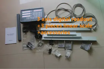 

EU RU stock Good quality DRO 3 axis Digital Readout + 3 pieces linear scale travel 150-1020mm linear encoder complete dro unit