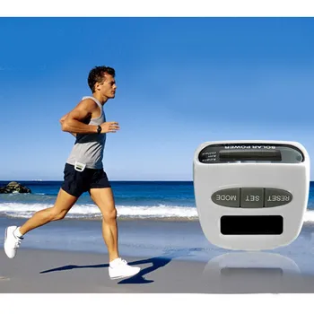 

New Solar Energy Electronic Sports Pedometer Multi-function Pedometer White