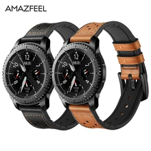 Спортивный силиконовый кожаный ремешок для samsung Шестерни S3 S 3 отверстия Классический ремешок для часов браслет 22 мм наручные Ремешки Замена ремень из настоящей кожи