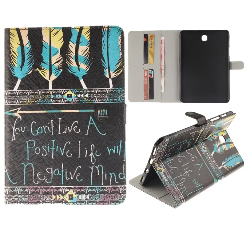 Luxury 2 Leavies PU Leather Stand Flip Case for Samsung Galaxy Tab S2 8.0 Case T710 T715 SM-T715 Tablet Wallet White Case Bag (33)