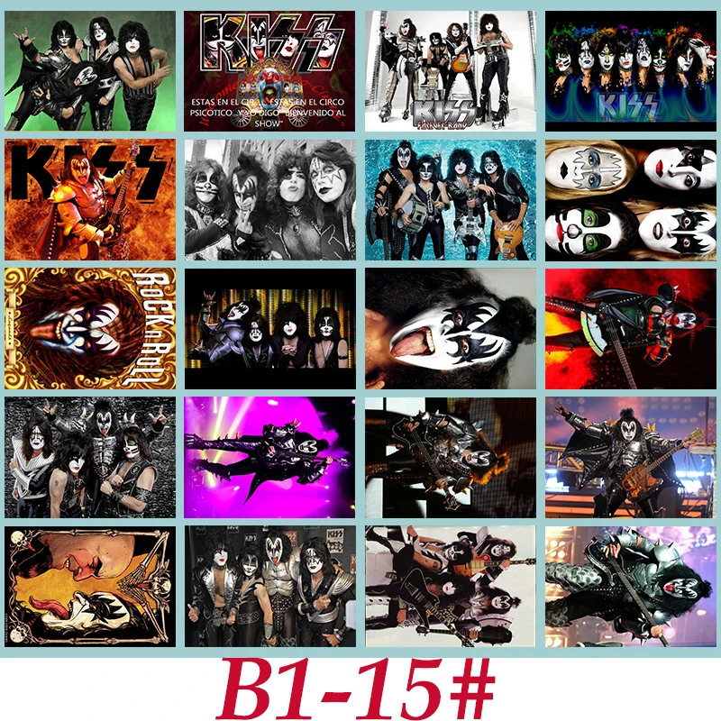 B1-15# KISS Классическая серия стикеров 20/шт ПВХ наклейки для ноутбука Коллекция подарков домашний Декор наклейки на холодильник смешанные наклейки s