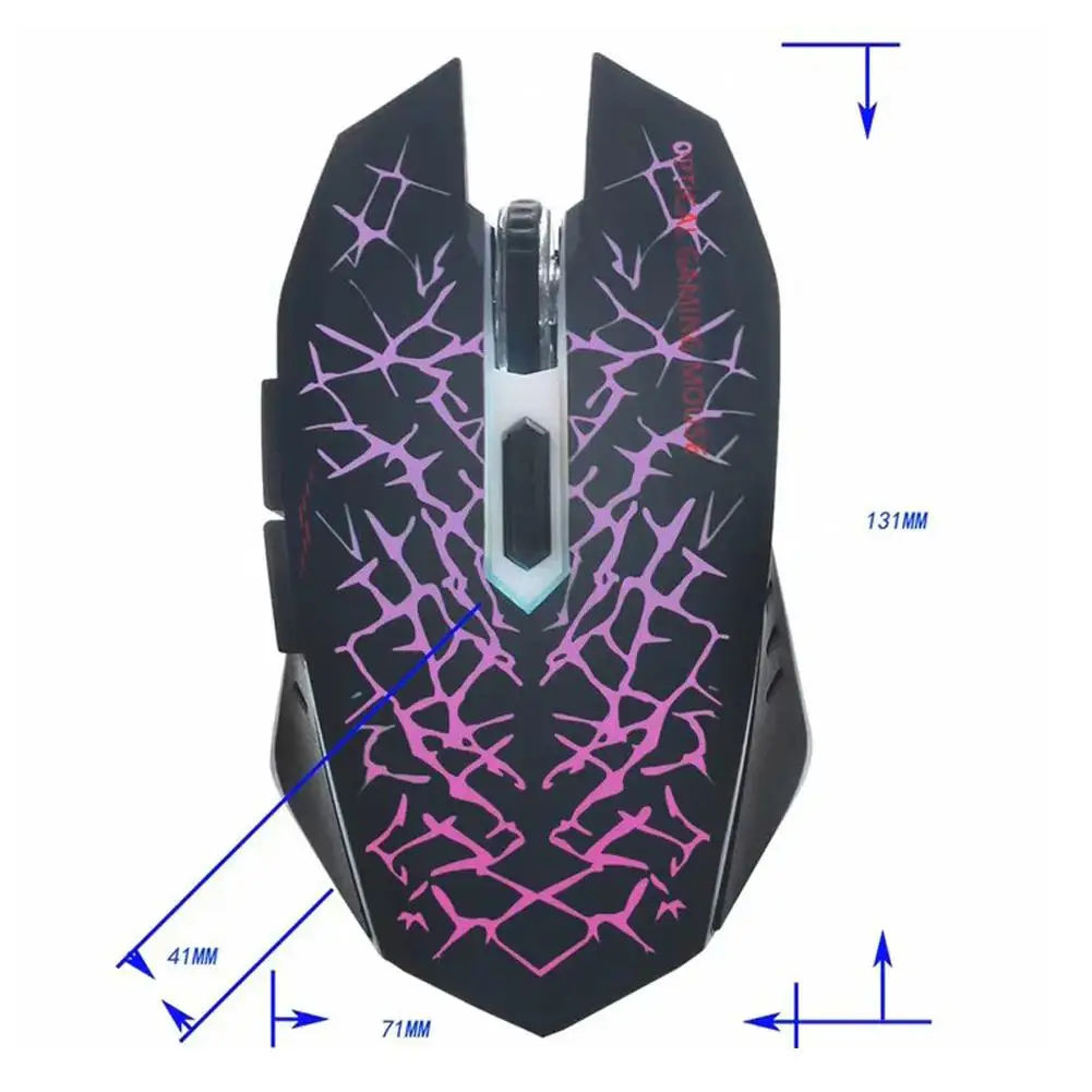 Беспроводная оптическая эргономичная игровая мышь W210 2 4G с яркими бликами 2400