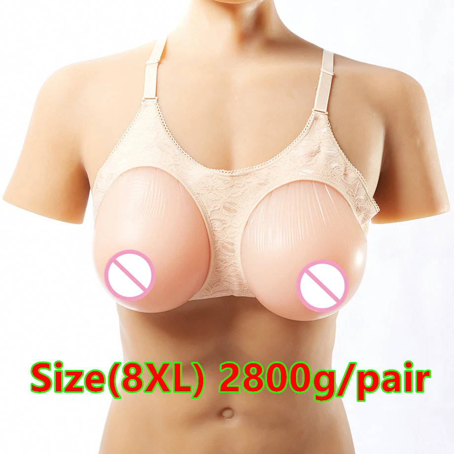 

2800g/pair Full Breast Enhancers Silicone Realistic Breast Forms Fake Breast Boobs Crossdresser Drag Queen Shemale Transgender