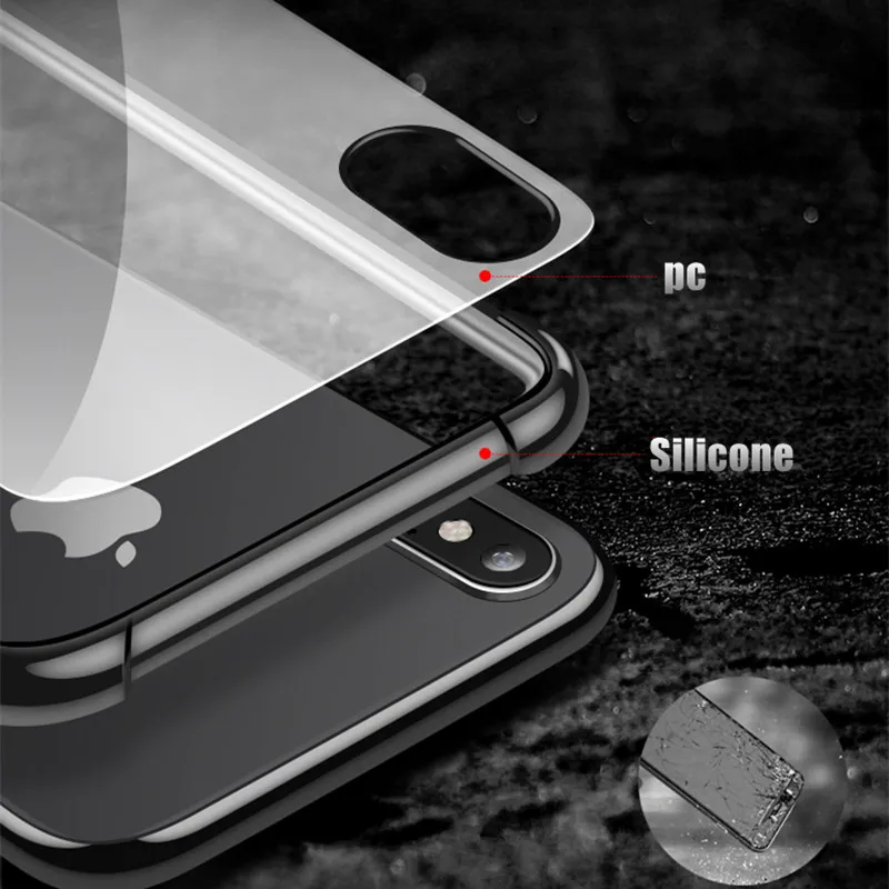 Shockproof 360 Degree Clear Protect Cover for iPhone x Case Soft TPU + Hard PC Plastic Cover For iPhone 6s 6 7 8 Plus xs xr Case