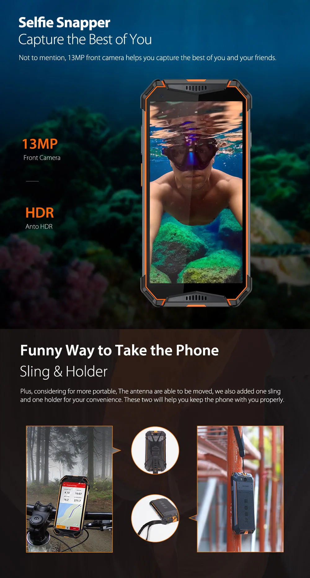Top Ulefone Armor 3 IP68 Waterproof Mobile Phone 5.7" Helio P23 Octa Core 4GB+64GB Android 8.1 Camera 21.0MP 10030mAh NFC Smartphone 6