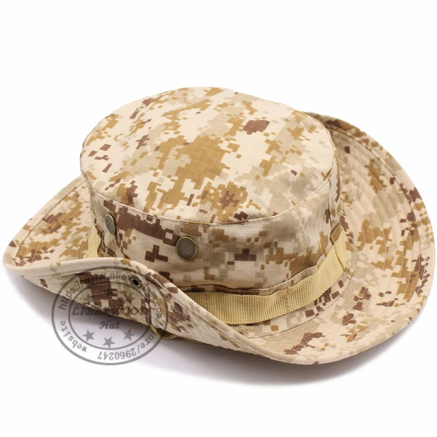LIBERWOOD тактическая шапка Boonie шапка для военных игр, спорта, рыбалки, Мультикам для охоты страйкбол снайперская шляпа мужская Панама шляпа от солнца - Цвет: digital brown