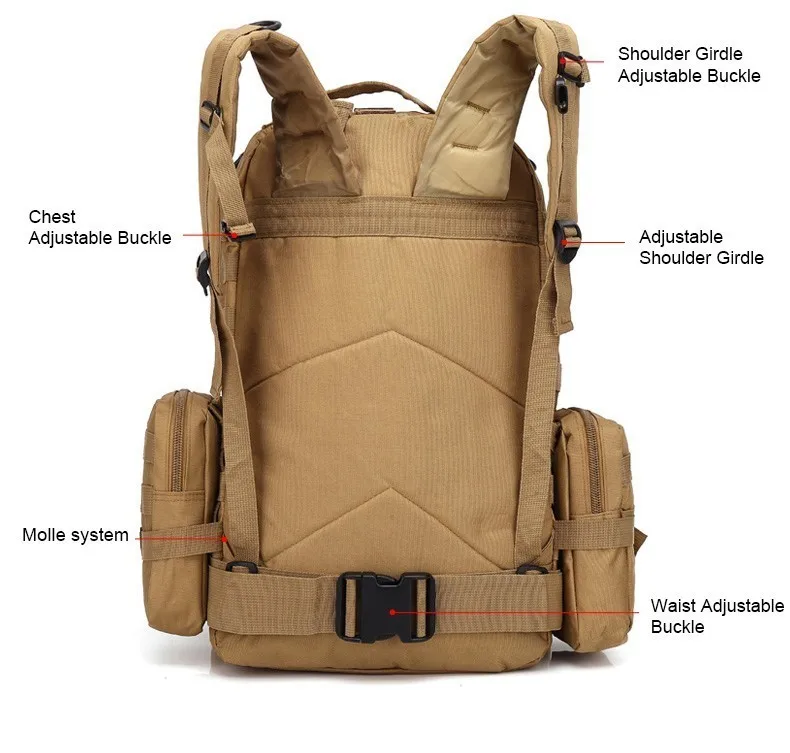 600D Оксфорд 55L военно-тактический рюкзак камуфляж, военный, армейский сумка стрельба из лука охота рюкзаки рыболова Открытый Кемпинг рюкзак
