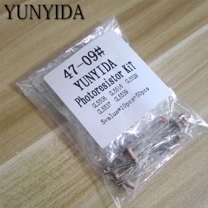 50pcs(5value*10pcs)  LDR  Photoresistor diy  kit for GL5506 GL5516 GL5528 GL5537 GL5539    Free shippng