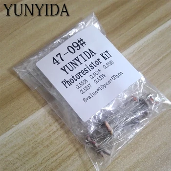 

50pcs(5value*10pcs) LDR Photoresistor diy kit for GL5506 GL5516 GL5528 GL5537 GL5539 Free shippng
