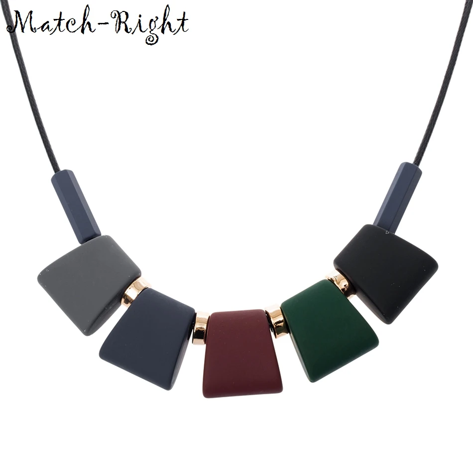 Match-Right Women Necklace Statement Necklaces & Pendants Colorful Wood Beads Necklace For Women Jewelry SP003