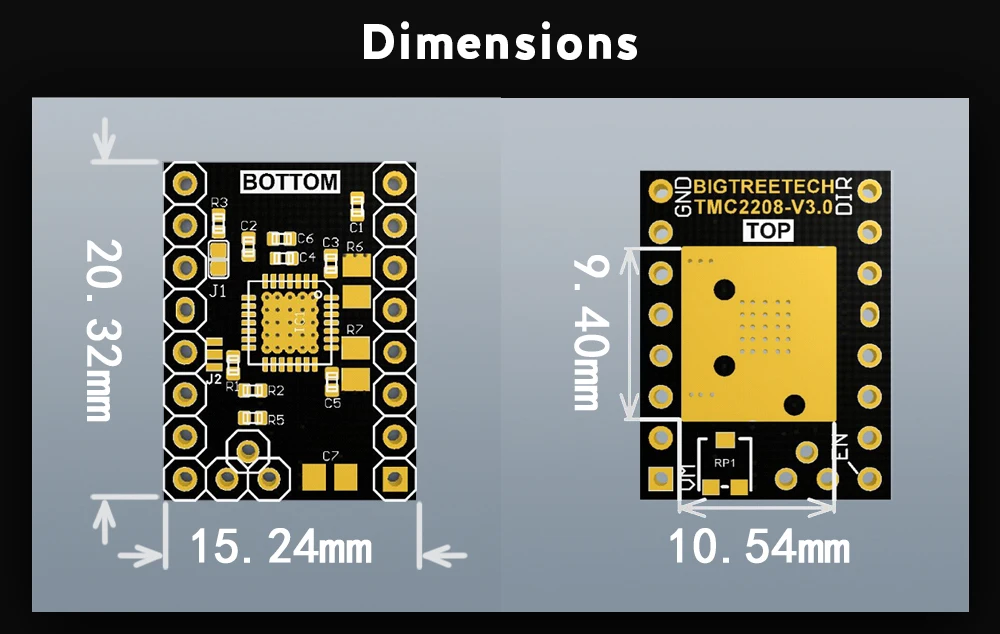 BIGTREETECH TMC2208 V3.0 шаговый двигатель драйвер StepStick TMC2208 UART режим 3d принтер части reprap TMC2130 костюм SKR V1.3 плата