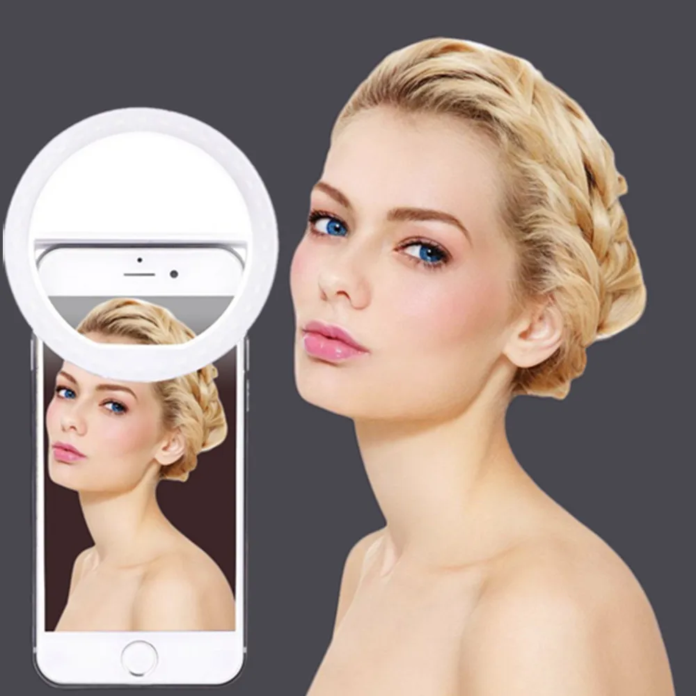 

Selfie Portable Flash Led Camera Phone Photography Ring Light Enhancing Photography for iPhone Smartphone Pink White Black