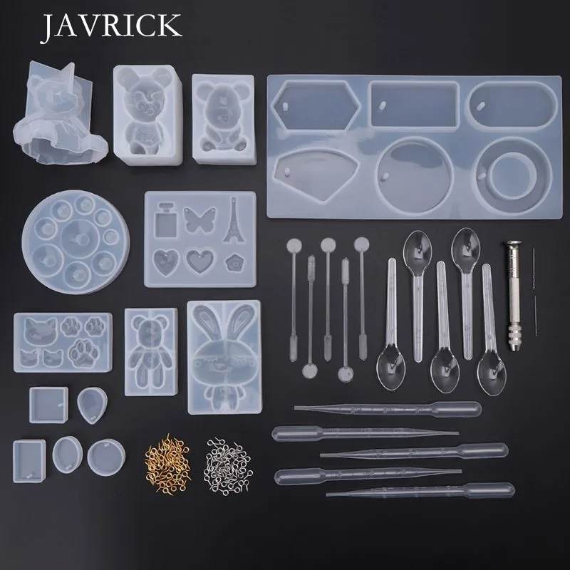 

1 Set Silicone Mold DIY Resin Molding Material Kit Bear Bunny Cat Claw Model Epoxy Molds Necklace Pendant Jewelry Making Tool