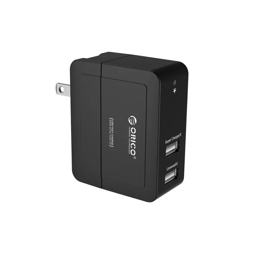 ORICO универсальное дорожное настенное зарядное устройство адаптер 5V2. 4A USB зарядное устройство штепсельная вилка США портативное зарядное устройство для смартфонов Android iPhone - Тип штекера: Black