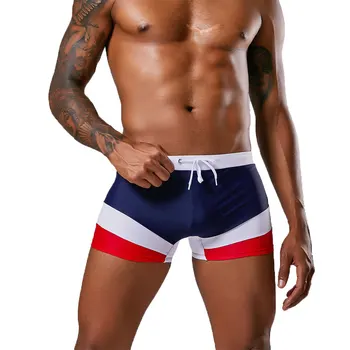 

Men Beach Shorts Quick Dry Swim Trunks Square Leg Swimming Boxer Briefs Swimsuits with Adjustable Drawstrig