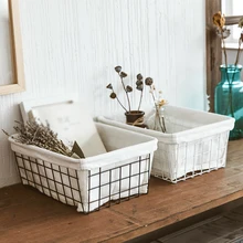 Выдалбливают железная корзина для хранения многофункциональная подкладка ткань Ванная комната Кухня взять корзины удобно получить