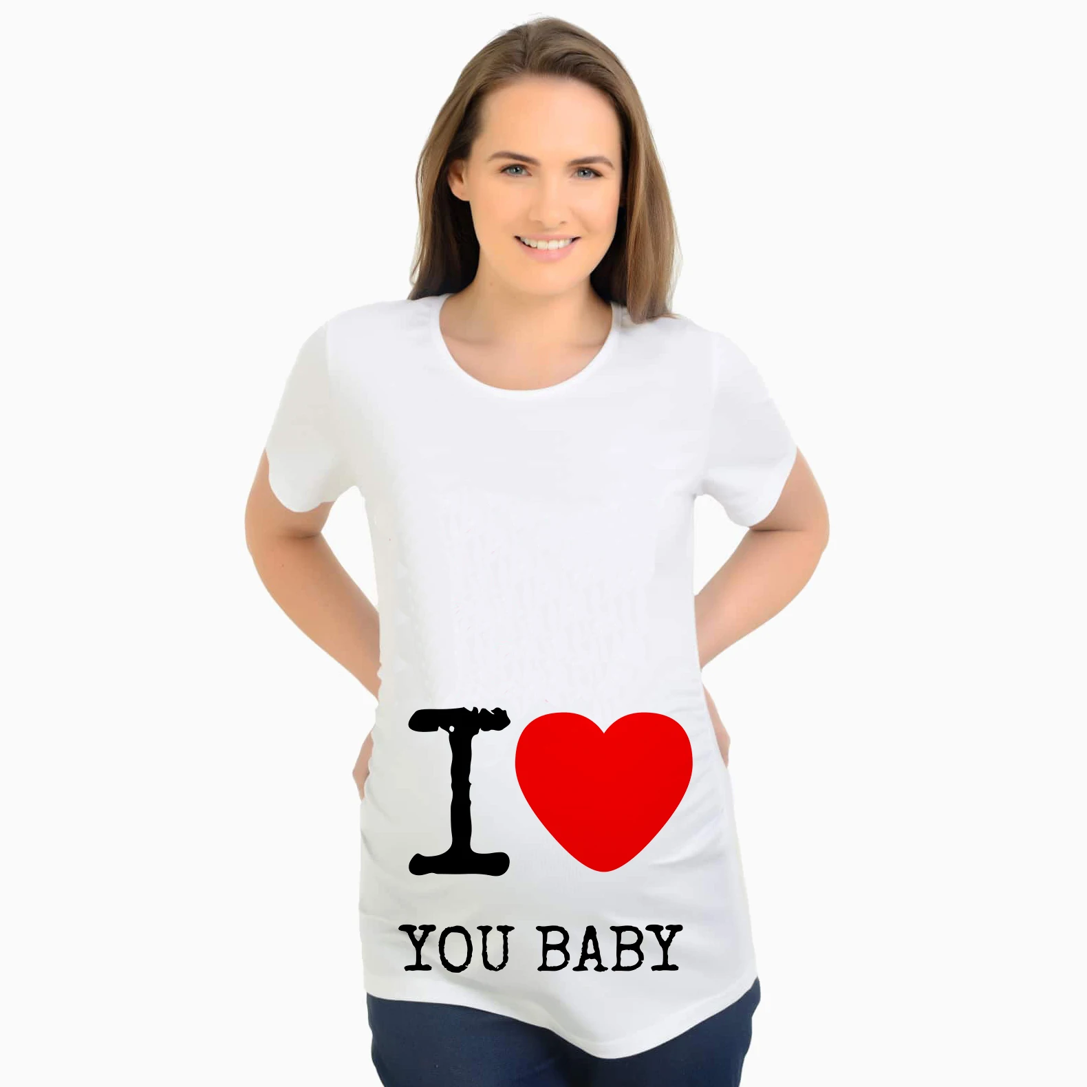 

New Funny I Love You Baby Pregnancy TShirts Maternity T-shirt Pregnant Women Clothes Camiseta Embarazada Vetement Allaitement
