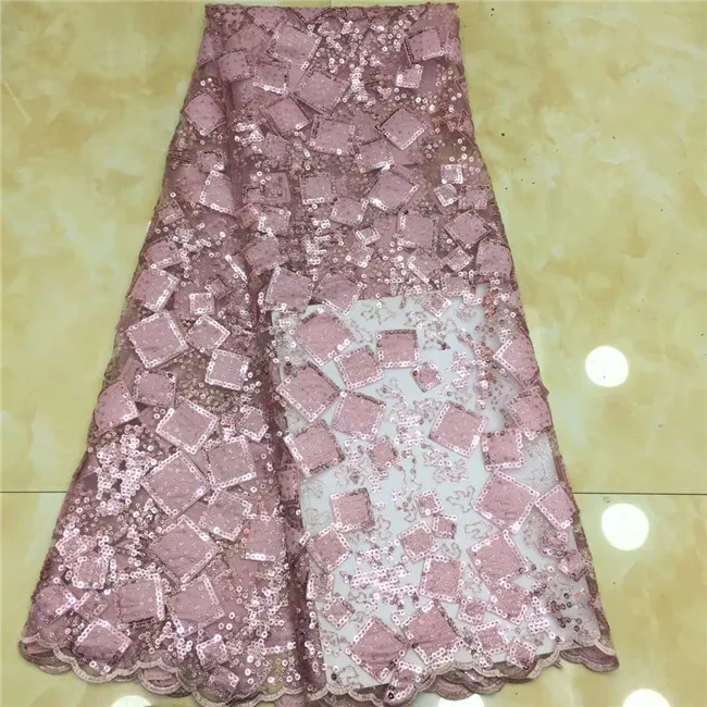 

French Net Lace Fabric 2019 6 colors sequins african guipure lace fabric with embroidery mesh tulle cord onion lace fabric X5