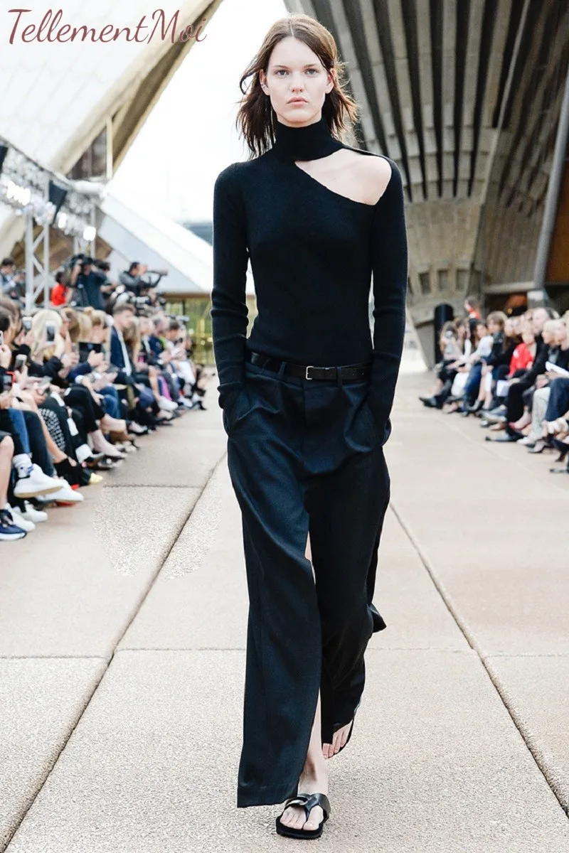 Black Knit Bottoming Shirt Turtleneck Long Sleeve Hollow Sweater Women Slim Knitted Pullovers Tee Thin 2019 Women Spring Tops Black Knit Bottoming Shirt Turtleneck Long Sleeve Hollow Sweater Women Slim Knitted Pullovers Tee Thin 2019 Women Spring Tops