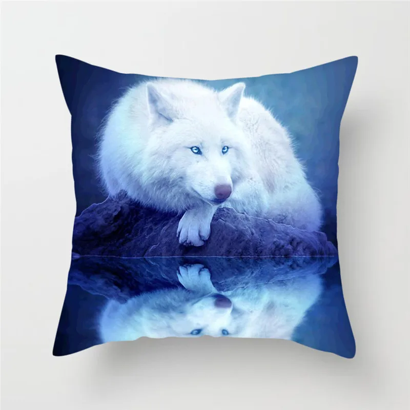 Fuwatacchi 3D чехол для подушки с изображением животных, диких волков, собак, лисичек, декоративные подушки для дивана, дома, декоративные подушки, чехол