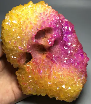 

945g More color Aura Quartz Crystal Titanium Bismuth Silicon Cluster Rainbow wedding souvenirs
