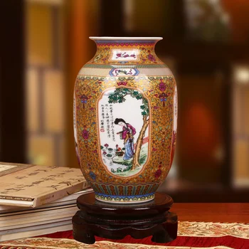 

Jingdezhen Ceramic Vase Enamel Four Beauties Four Vases Fashion Decorations Furnishings small porcelain vase