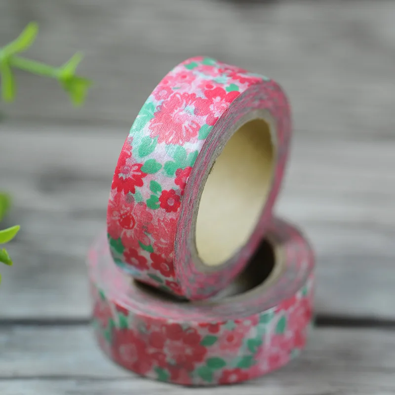 

1pcs New Lovely red rose Washi Tape Adhesive Tape DIY Scrapbooking Sticker Label Masking Tape