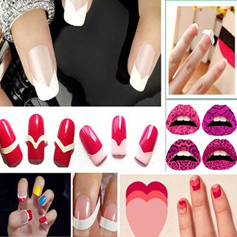 Belen 12 Packs Style Nail Art DIY Sticky French Tip Guides Finger ...